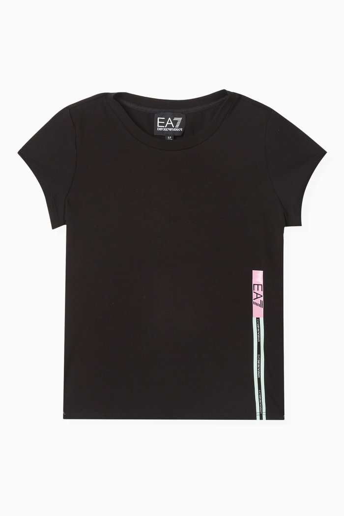 

Logo-tape T-shirt in Cotton, Black