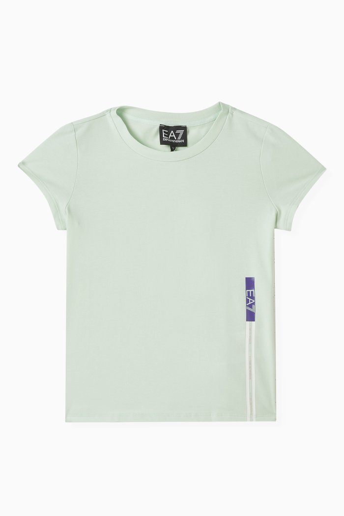 

Logo-tape T-shirt in Cotton, Blue
