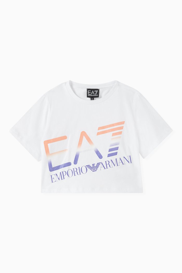 

Macro EA7 Logo T-shirt in Cotton, White