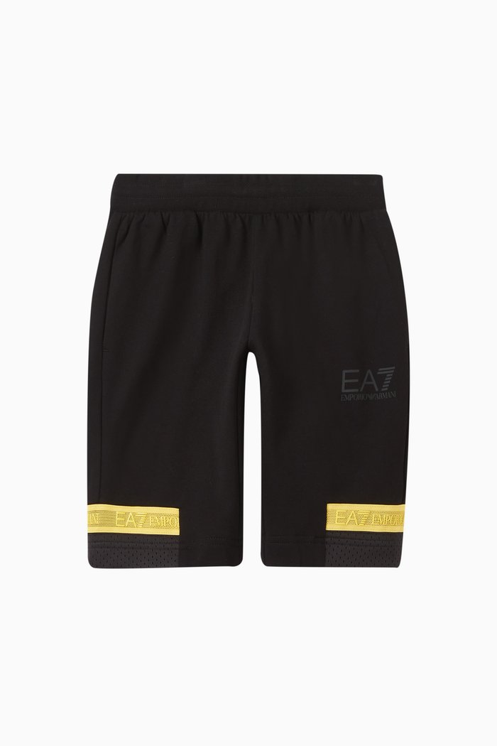 

EA7 Logo Bermuda Shorts in Cotton, Black