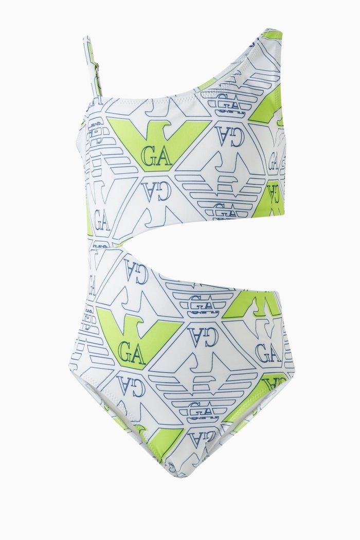 

Logo-print One-piece Swimsuit, White