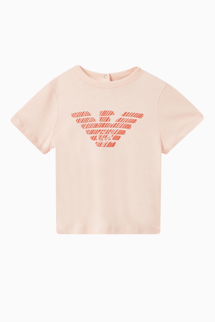 

Logo-print Skateboard-motif T-shirt in Cotton, Pink
