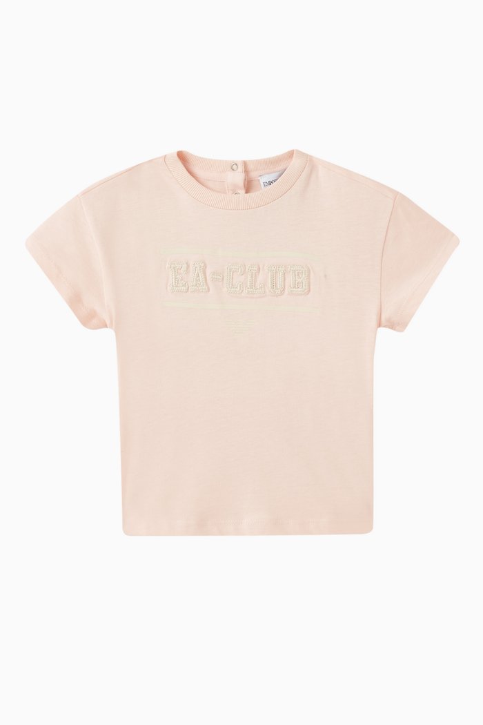 

Logo-embroidered T-shirt in Cotton, Pink
