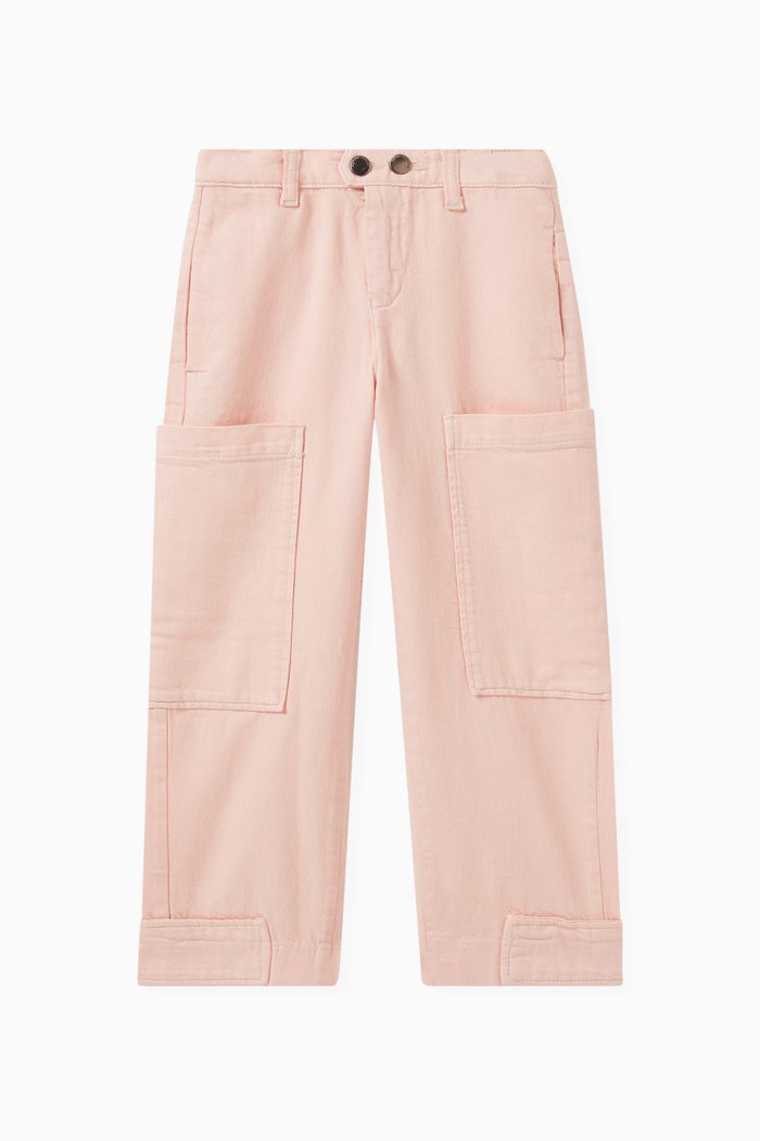 

Macro Side Pocket Straight Jeans in Cotton, Pink