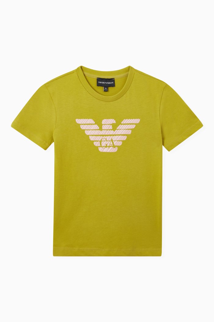 

Graphic Logo Print T-shirt in Cotton Jersey, Green