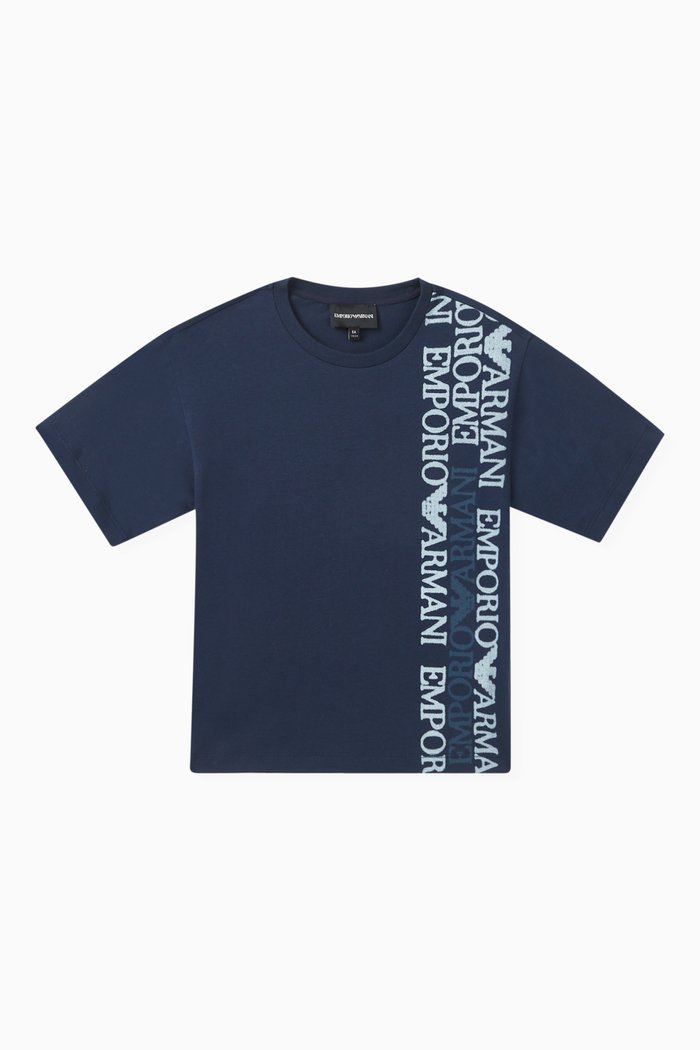 

EA Logo-print T-shirt in Cotton Jersey, Blue