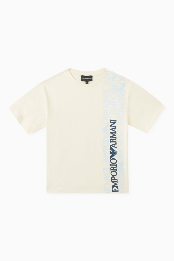 

EA Logo-print T-shirt in Cotton Jersey, White