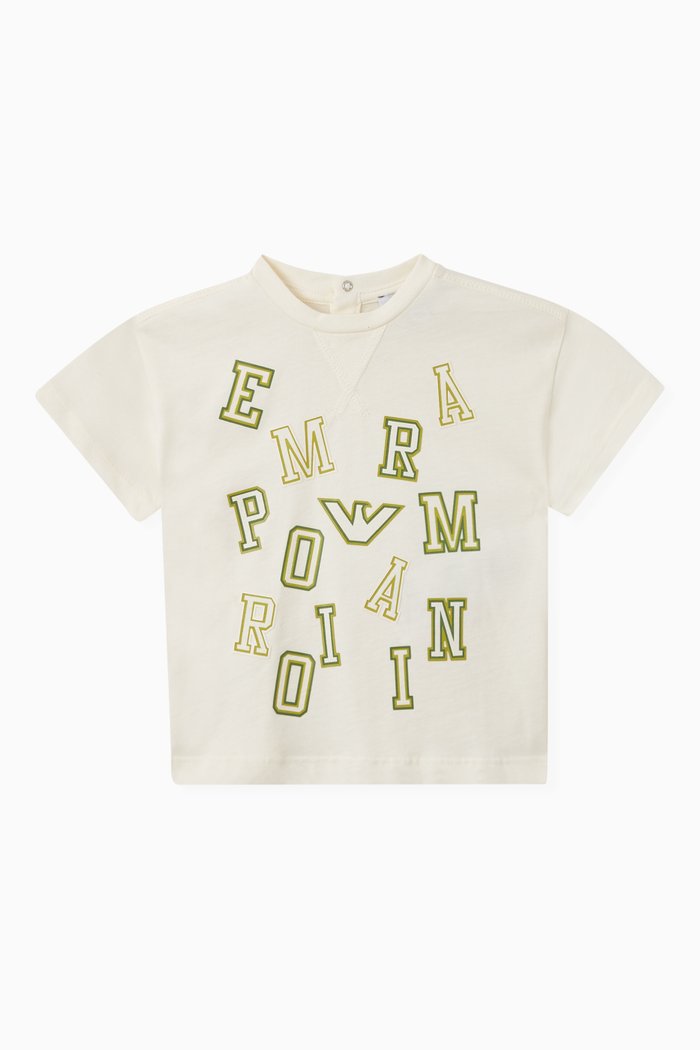 

Graphic Logo Print T-shirt in Cotton Jersey, White