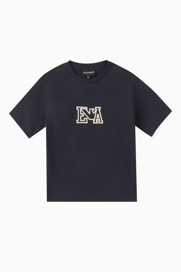 

Embroidered-logo T-shirt in Cotton-jersey, Blue