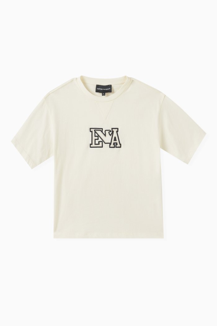

Embroidered-logo T-shirt in Cotton-jersey, White