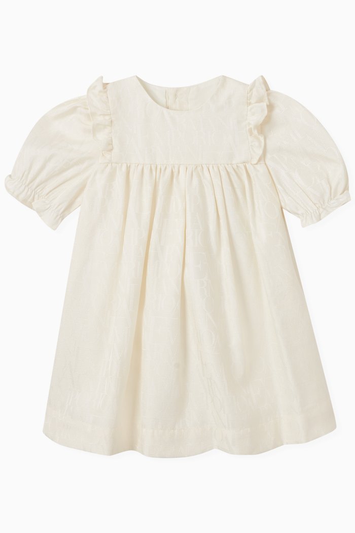 

Embroidered-Logo Sleeveless Dress in Cotton, White