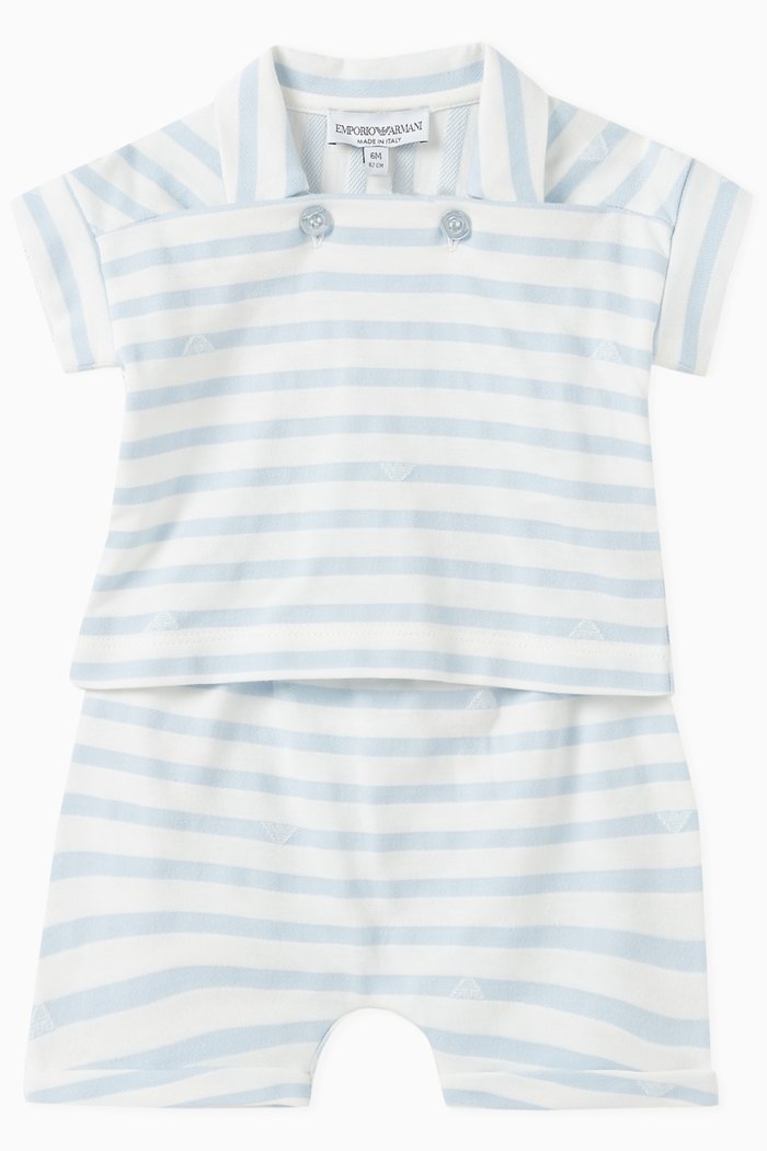 

Polo Shirt and Shorts Set in Cotton, Blue
