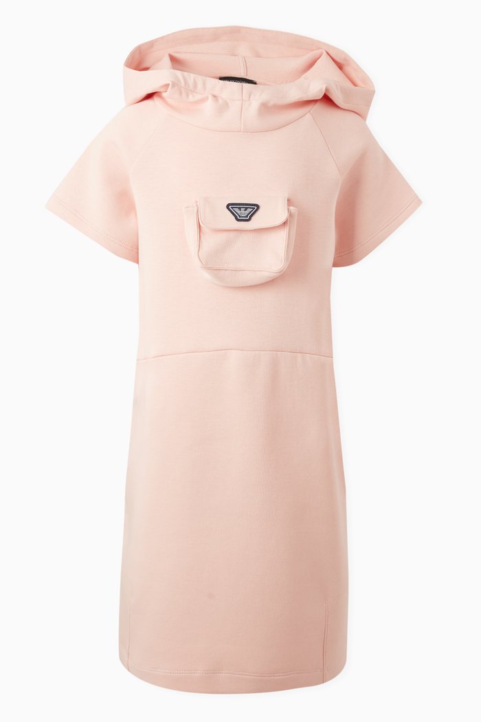 

Hoodie Dress in Cotton, Pink