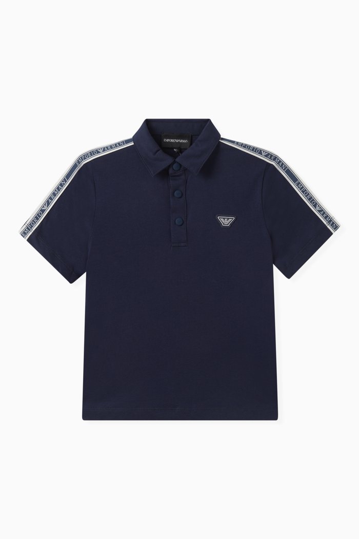 

Text Logo Tape Polo Shirt, Blue