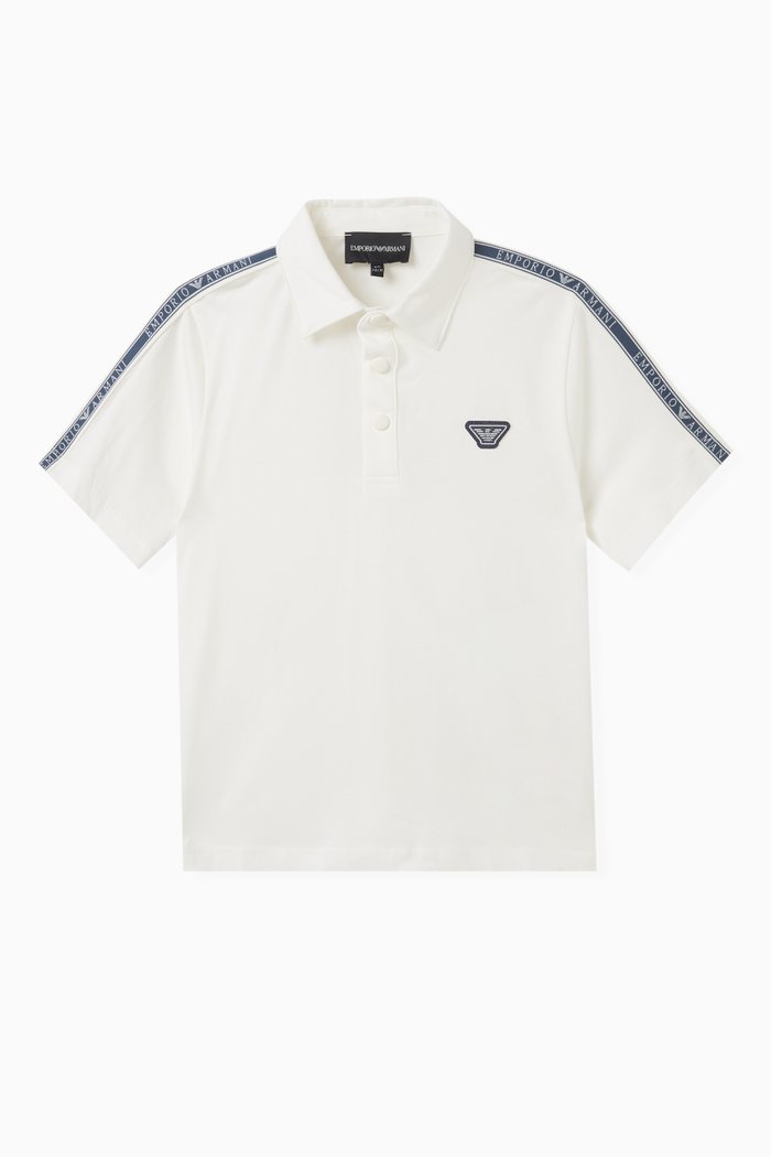 

Text Logo Tape Polo Shirt, White