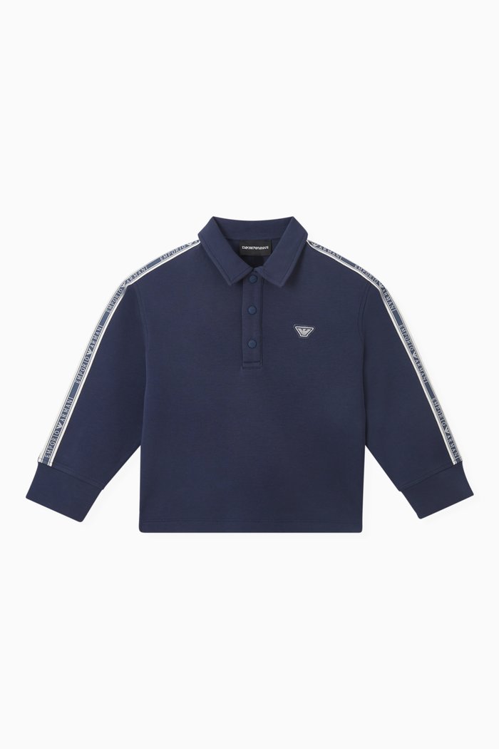 

Eagle Logo Polo Shirt in Cotton, Blue