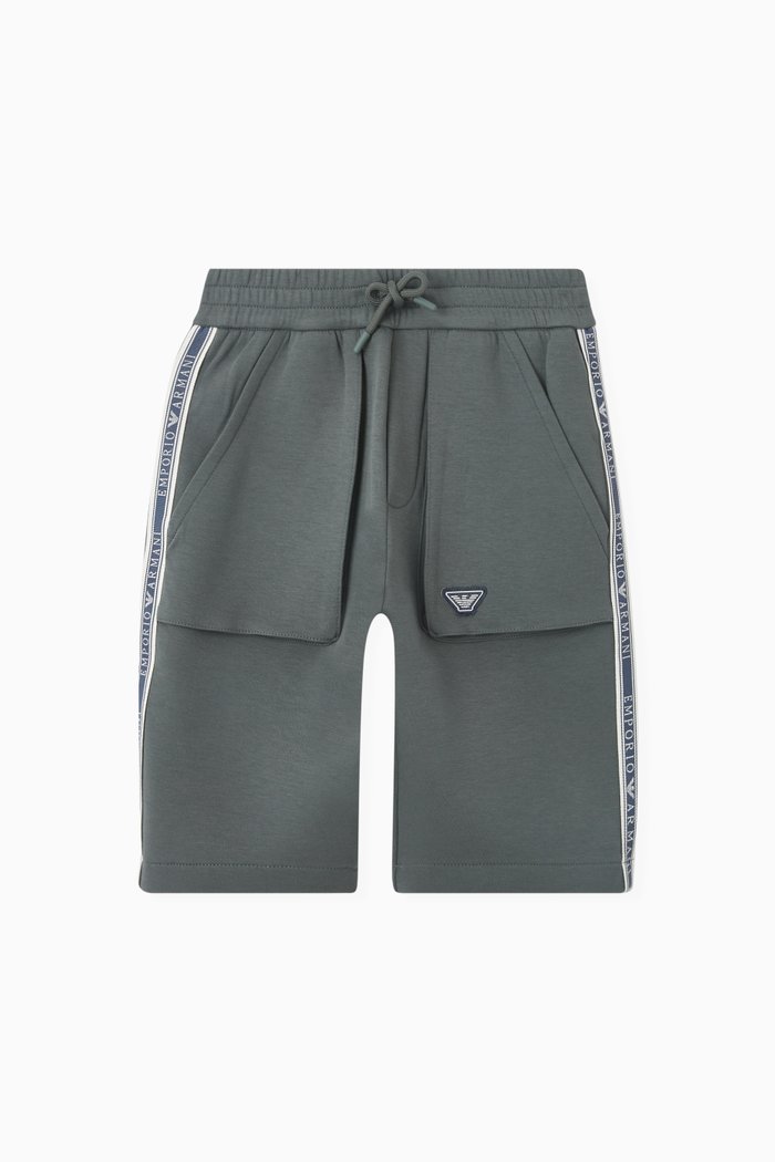 

Logo Tape Shorts in Cotton, Green