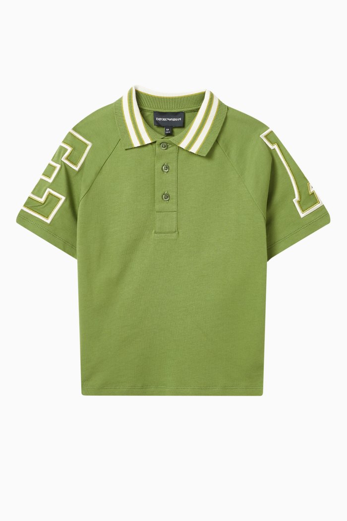 EA Logo Polo Shirt in Cotton, Green