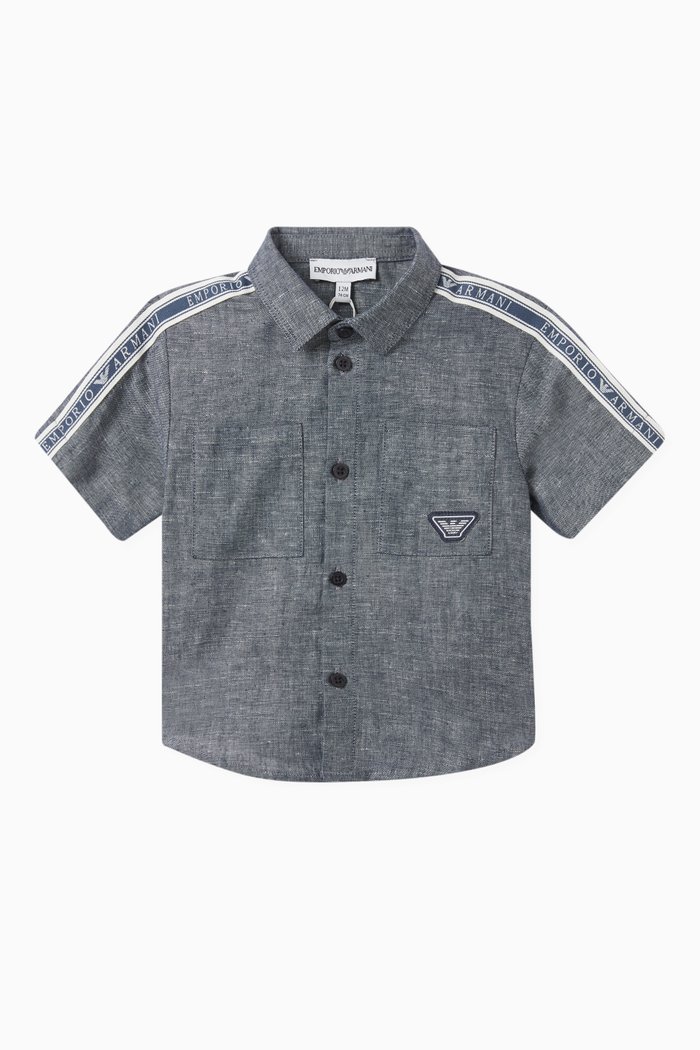 

Text Logo Tape Shirt, Blue