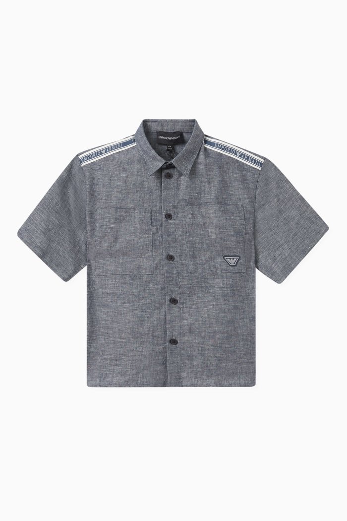 

Text Logo Tape Shirt, Blue