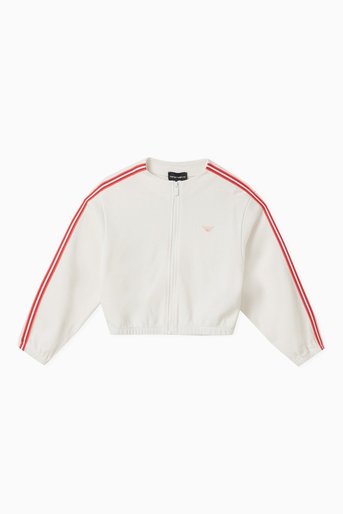 

Multi-stripe Sleeves Sweatshirt, White