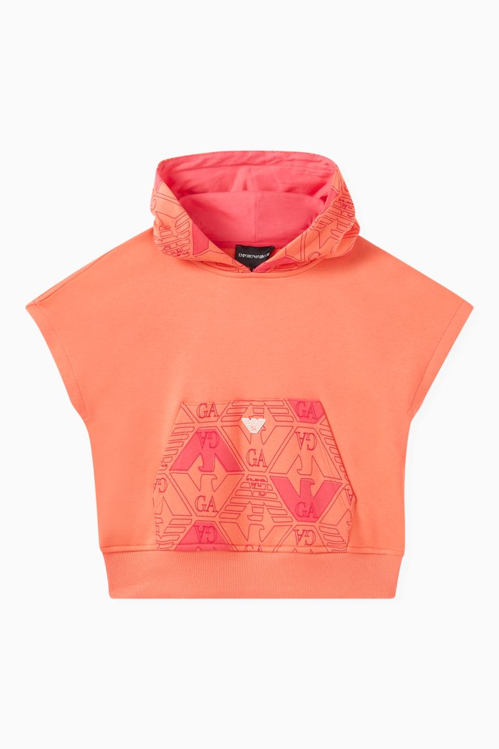 Logo Sweatshirt in Cotton, Orange