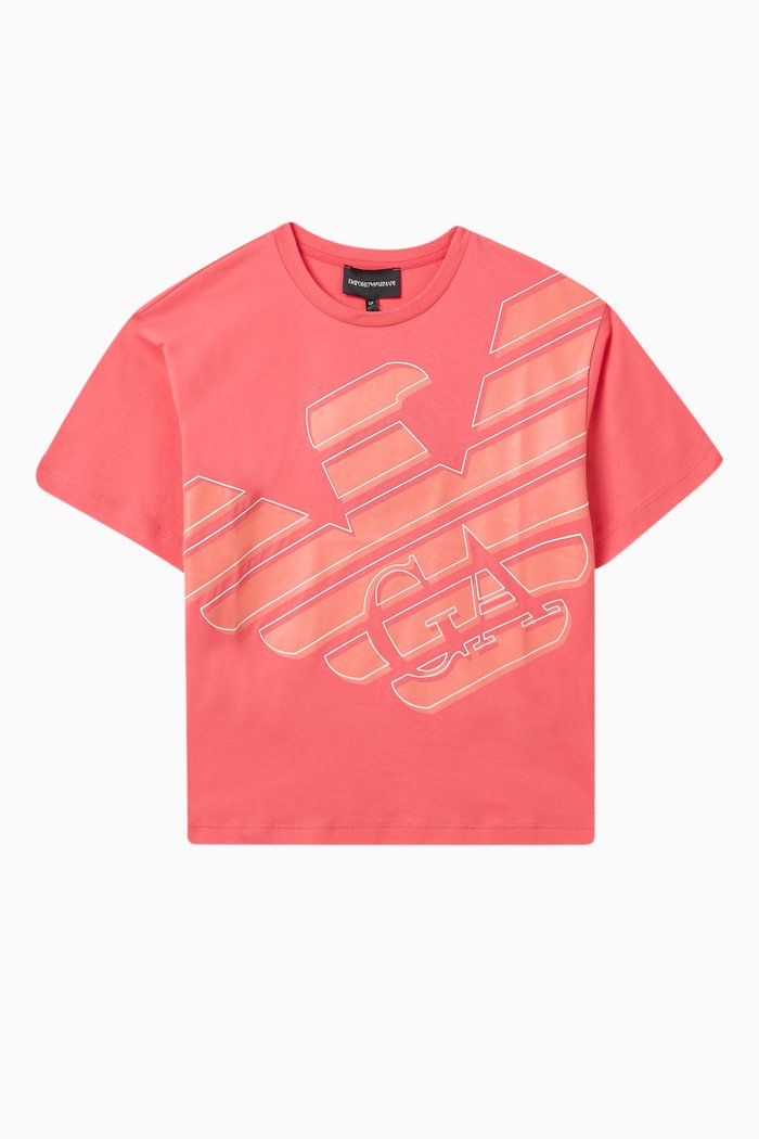 

GA Logo Print T-shirt in Cotton, Pink