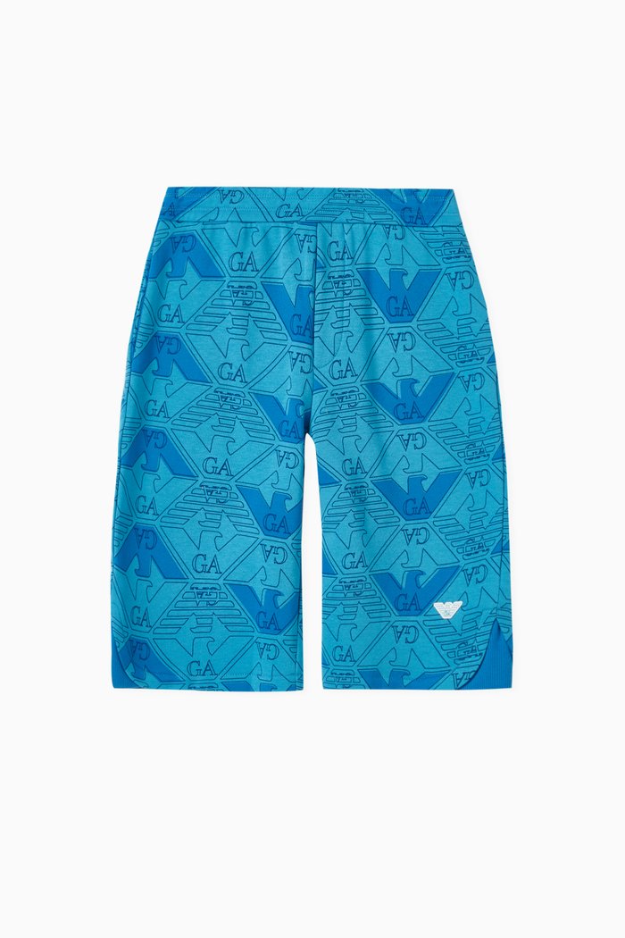 

Logo Bermuda Shorts in Cotton, Blue