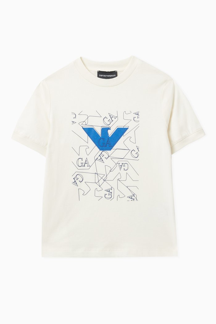 

Logo Print T-Shirt in Cotton, Blue
