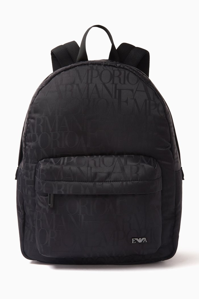 All-over EA Logo Backpack in Nylon, Blue