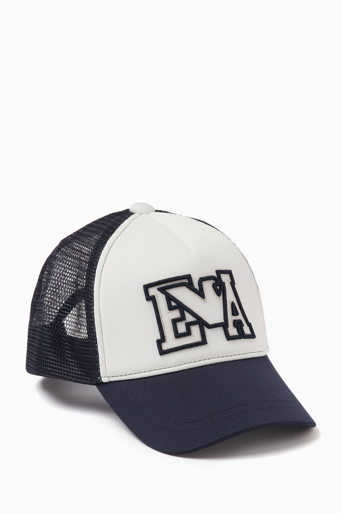 Embroidered EA Logo Baseball Cap in Jersey, Blue