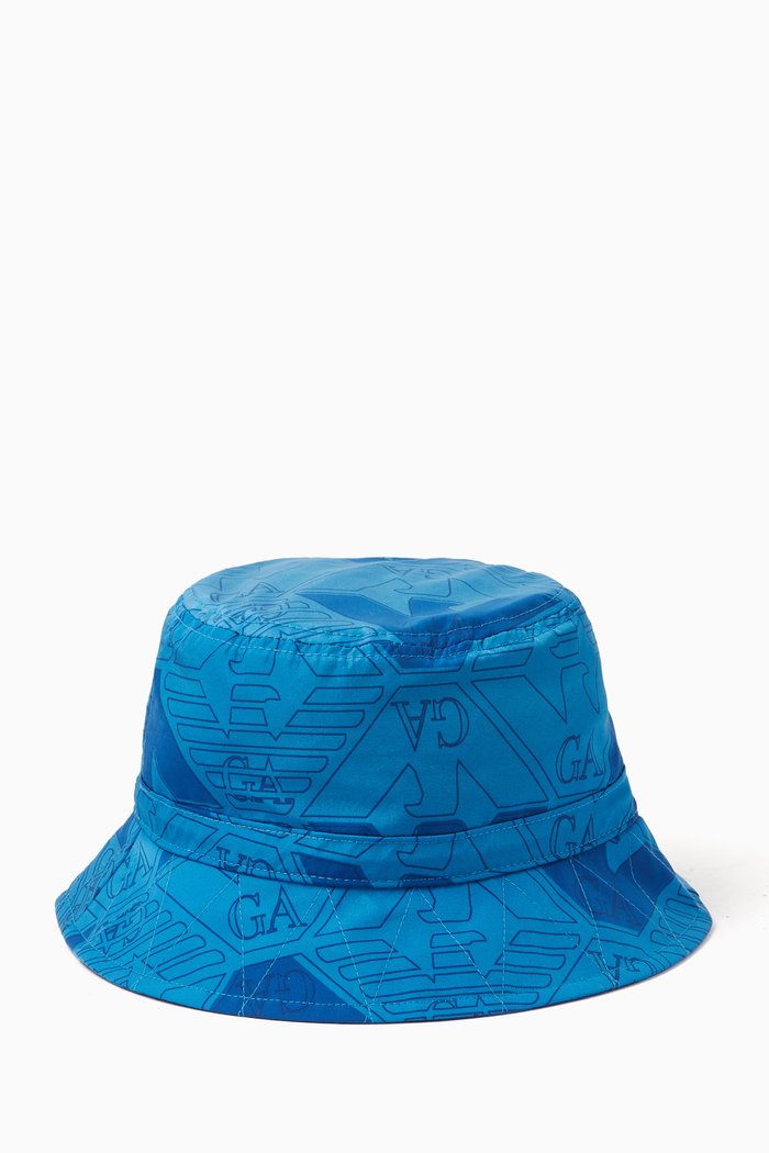 

Logo Bucket Hat in Nylon, Blue