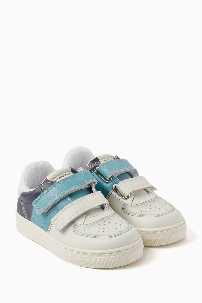 

EA Logo Sneakers in Leather, Blue