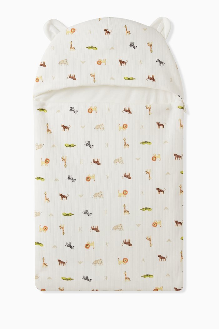 

Micro Logo & Animals Sleeping Bag, White