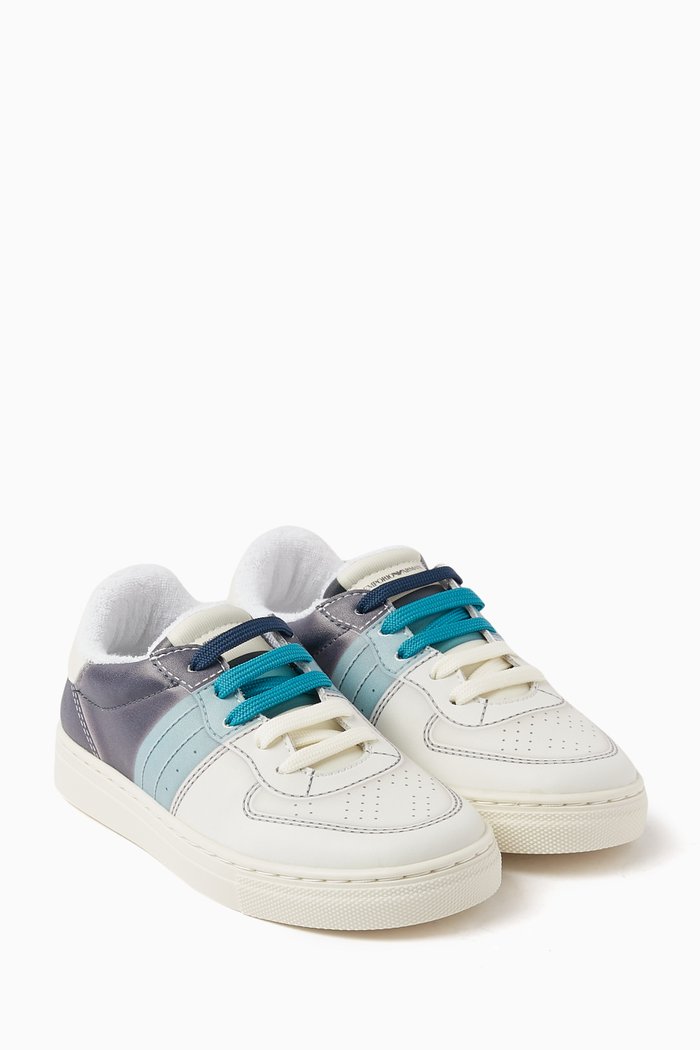 

EA Logo Sneakers in Leather, Blue