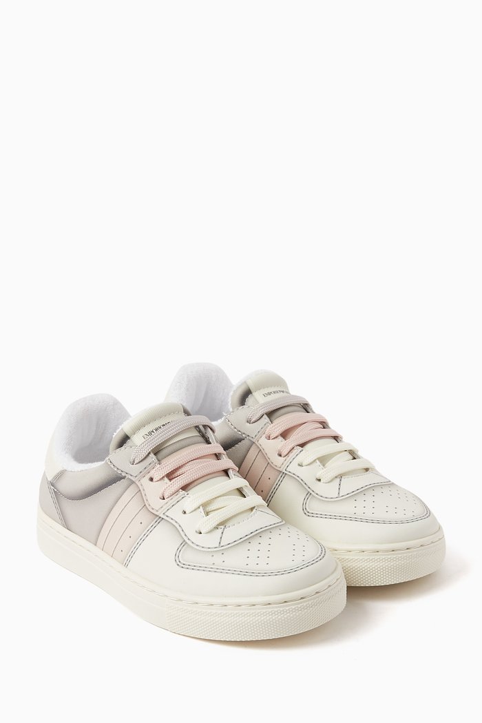 

EA Logo Sneakers in Leather, White