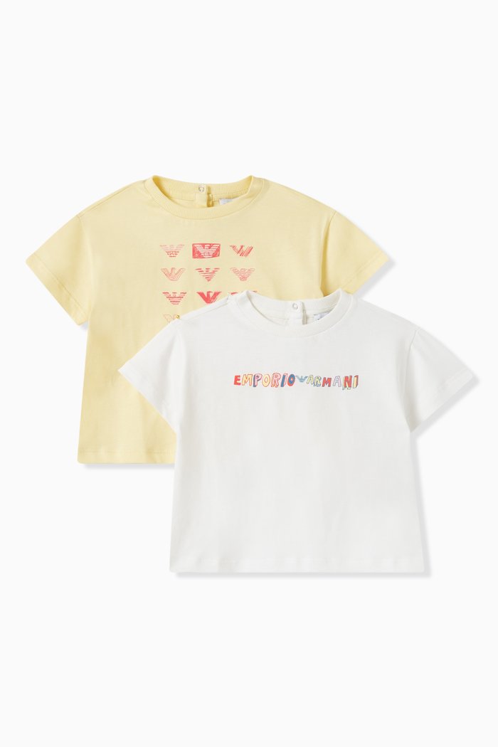 2-pack Logo Print T-shirts in Cotton, White