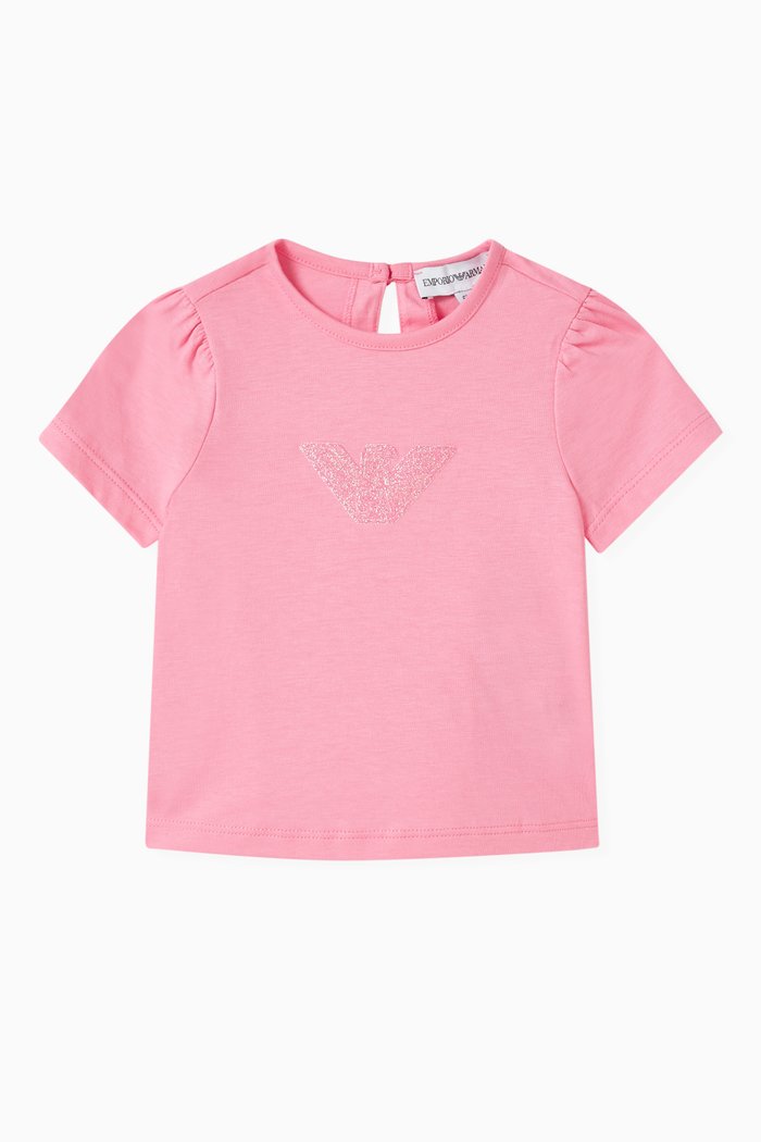 

Embroidered Logo T-shirt in Cotton, Pink