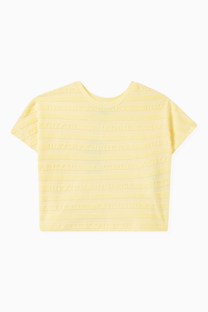 

Logo Print T-Shirt in Cotton, Yellow