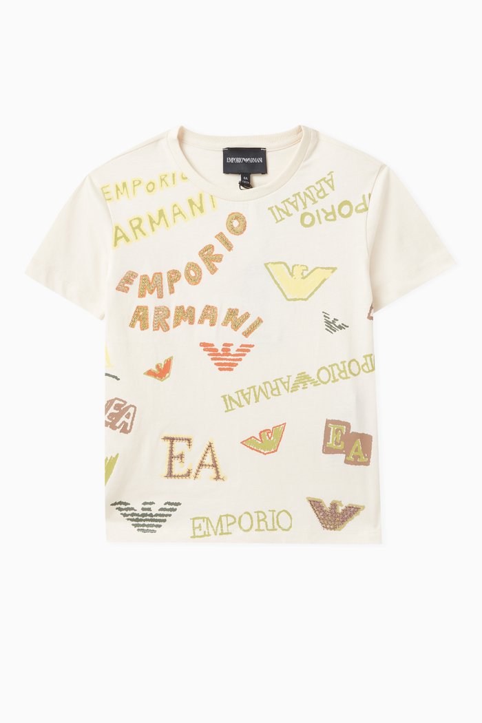 

Text Logo T-Shirt in Cotton, Neutral