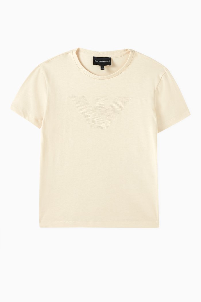 

Embellished Logo T-Shirt in Cotton, Neutral