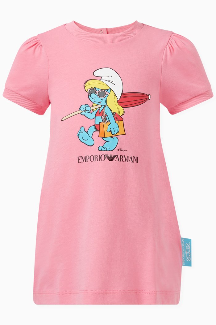 

Smurfs Print Dress in Cotton, Pink