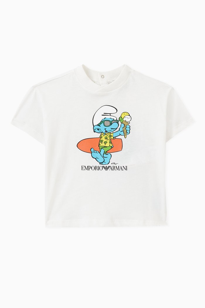 

x The Smurfs Logo T-shirt in Cotton, White