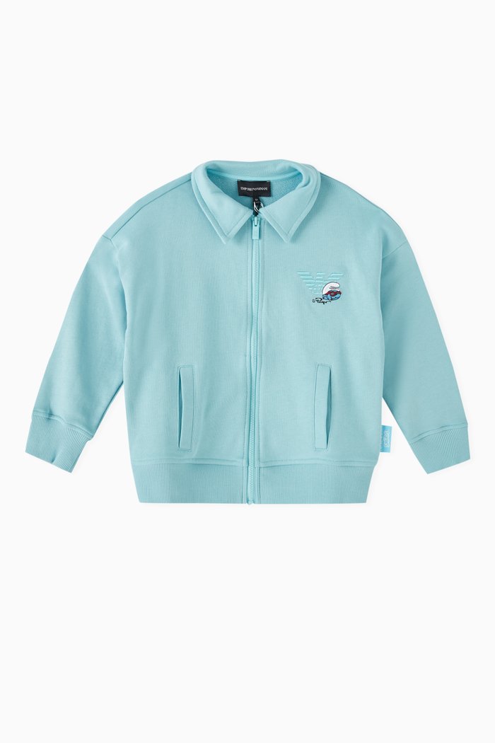 

X The Smurfs Zip-up Sweatshirt in Cotton-jersey, Blue