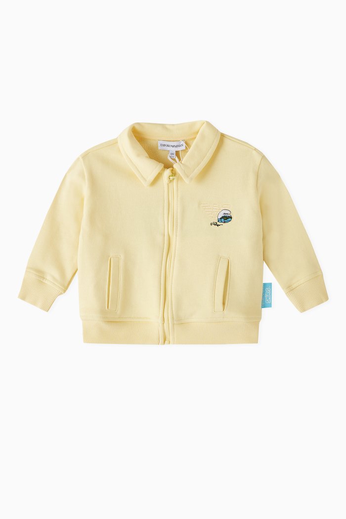 

X The Smurfs Zip-up Sweatshirt in Cotton-jersey, Yellow