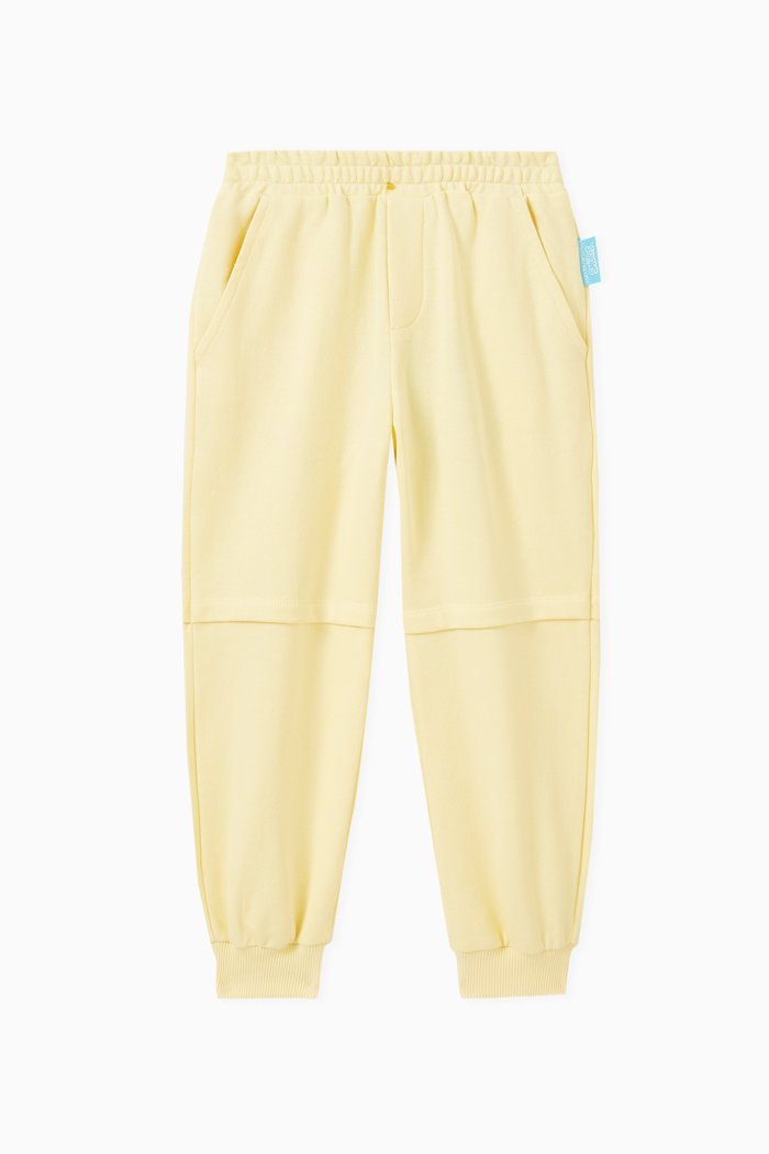 

x Smurfs Embroidered Logo Joggers in Organic Cotton, Yellow