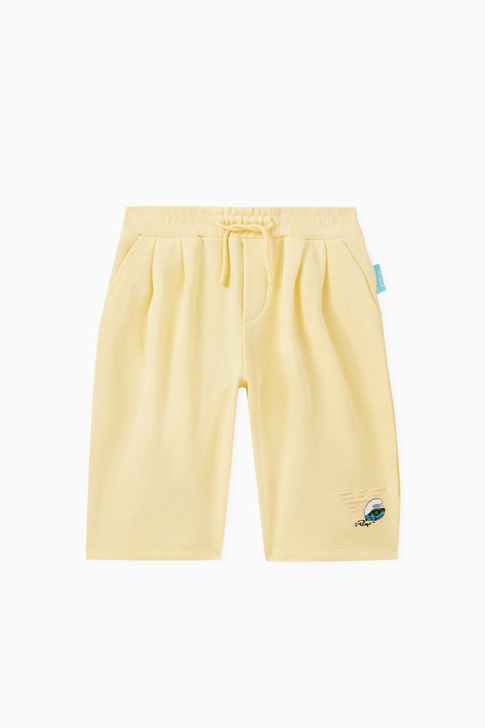 

Smurf Logo Shorts in Cotton, Yellow