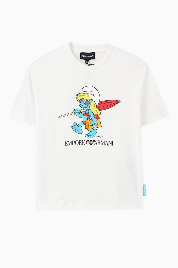 

x The Smurfs Logo T-shirt in Cotton, Neutral