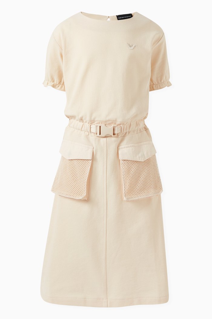 

Mesh Pocket Dress in Cotton, Neutral