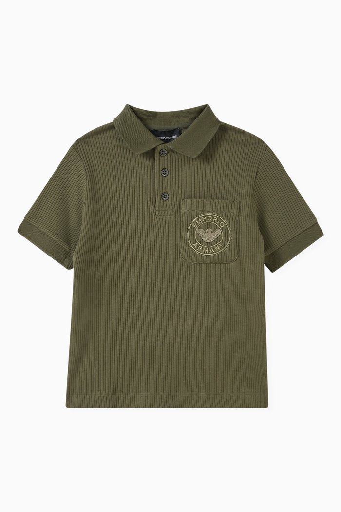 

EA Logo Ribbed Polo Shirt, Green